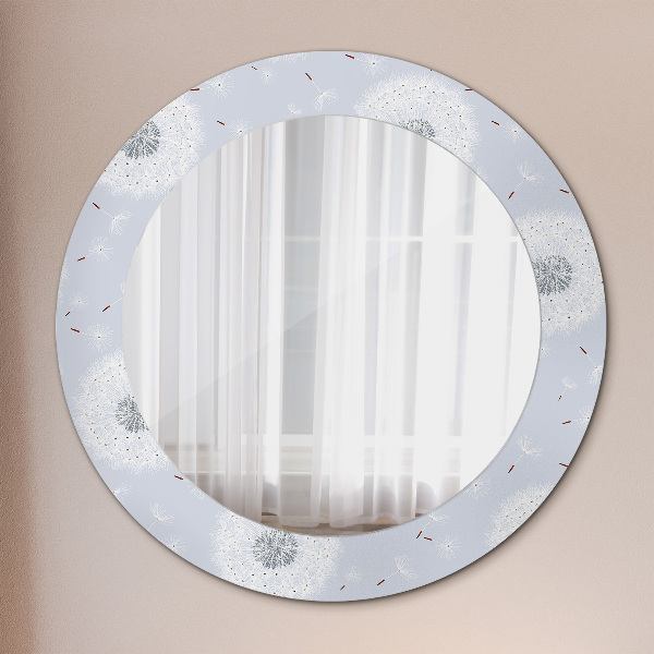 Round wall mirror decor Dandelions flowers
