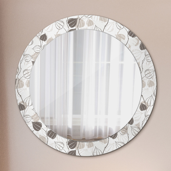 Round wall mirror decor Abstract floral
