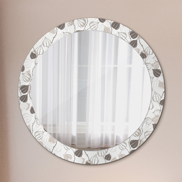 Round wall mirror decor Abstract floral