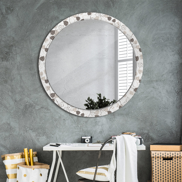 Round wall mirror decor Abstract floral