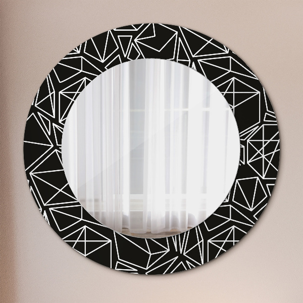 Round wall mirror decor Geometric pattern