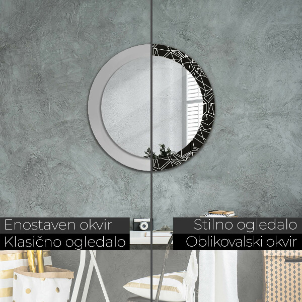 Round wall mirror decor Geometric pattern