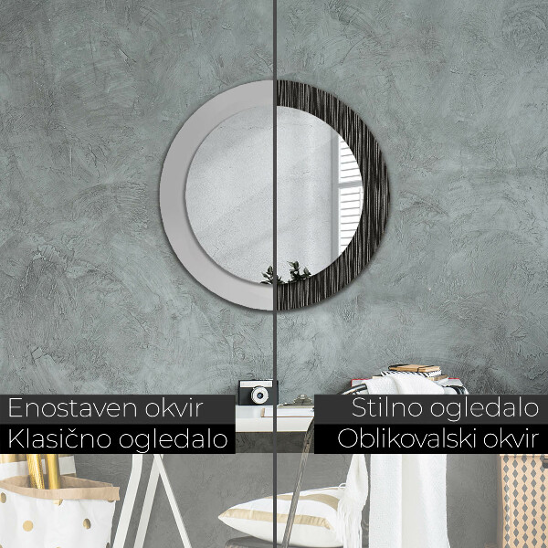 Round wall mirror decor Abstract metallic