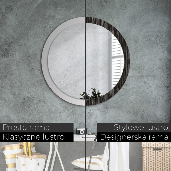Round wall mirror decor Abstract metallic