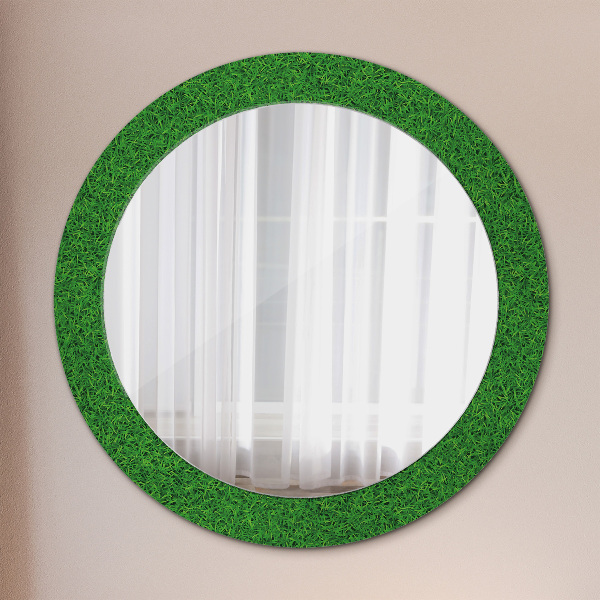 Round decorative mirror Green grass