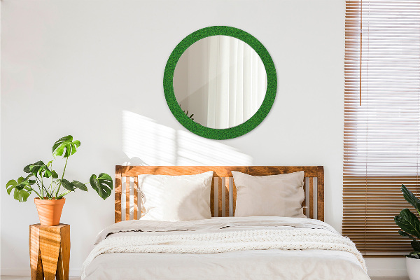 Round decorative mirror Green grass