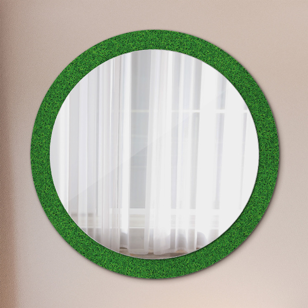 Round decorative mirror Green grass