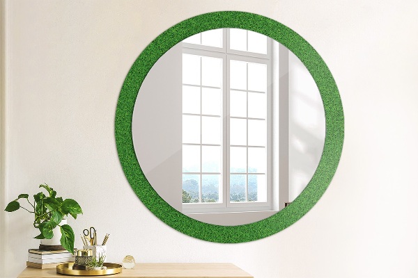 Round decorative mirror Green grass