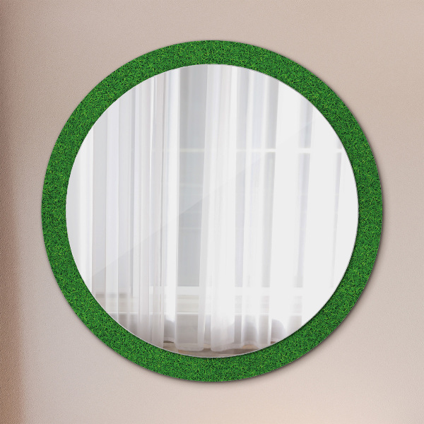 Round decorative mirror Green grass