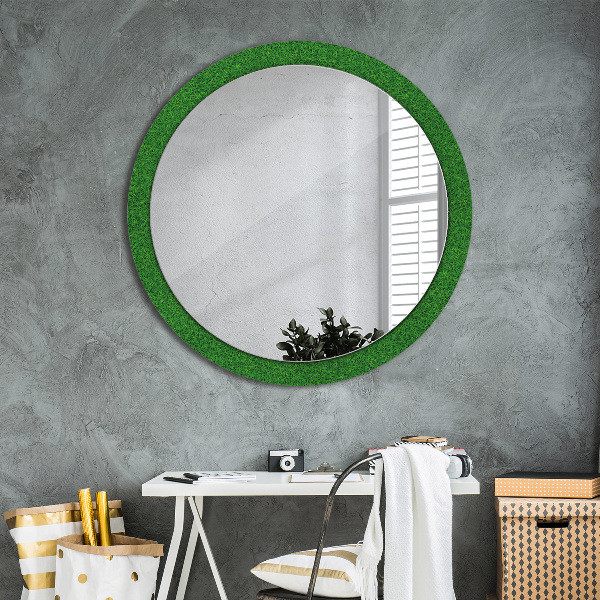 Round decorative mirror Green grass