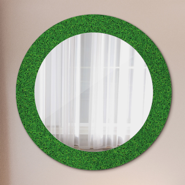 Round decorative mirror Green grass