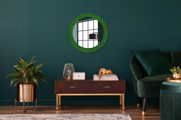 Round decorative mirror Green grass