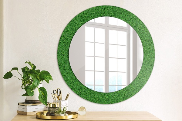 Round decorative mirror Green grass