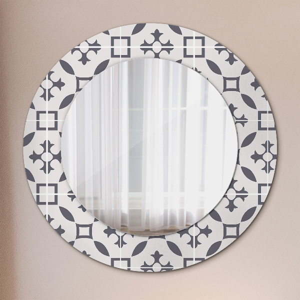 Round printed mirror Antique tiles