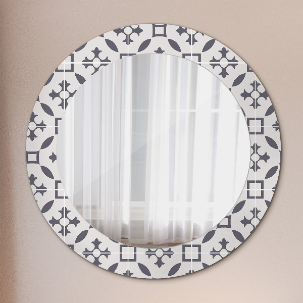 Round printed mirror Antique tiles