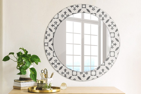 Round printed mirror Antique tiles