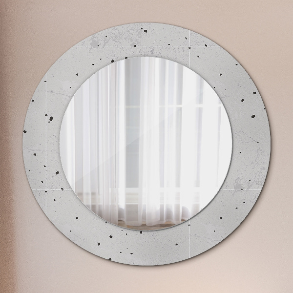 Round printed mirror Concrete texture