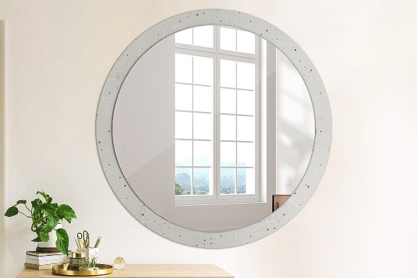 Round printed mirror Concrete texture