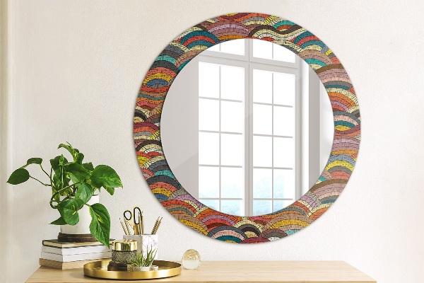 Round printed mirror Bohemical ornament