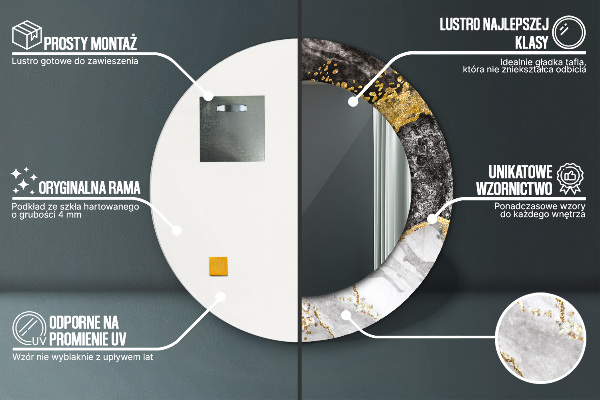 Round decorative mirror Marble and gold