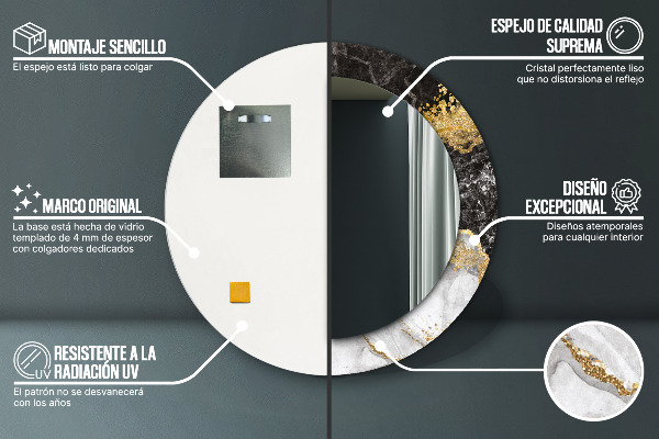 Round decorative mirror Marble and gold