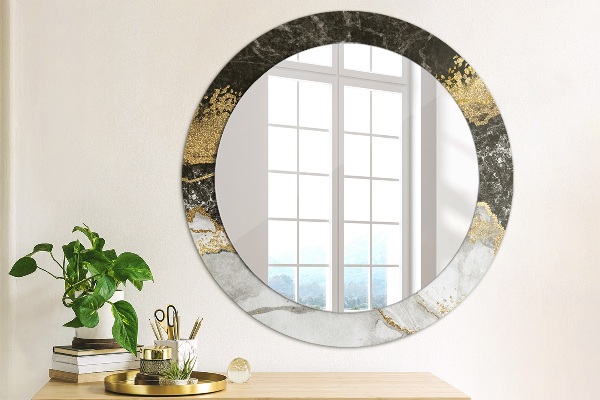 Round decorative mirror Marble and gold