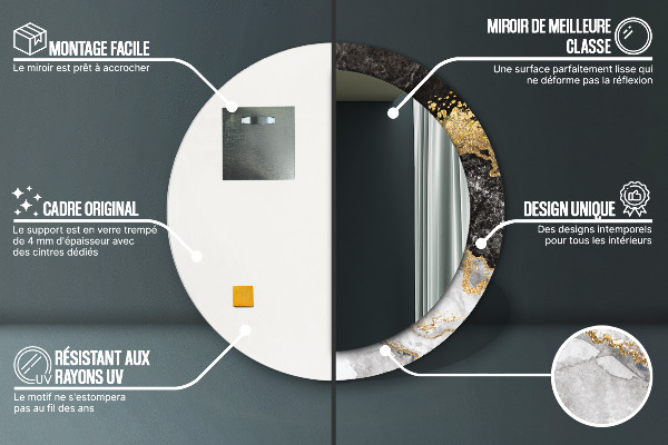 Round decorative mirror Marble and gold