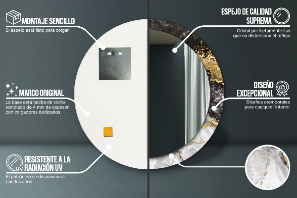 Round decorative mirror Marble and gold