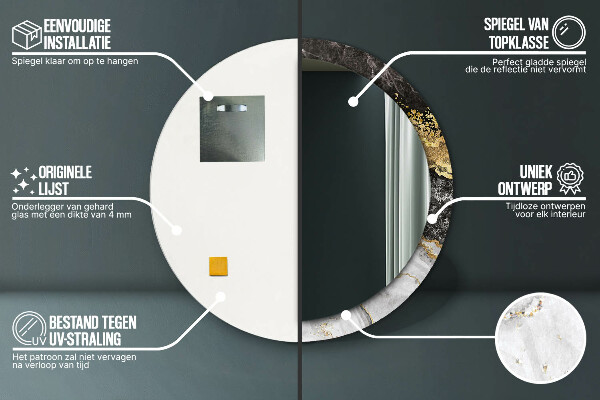 Round decorative mirror Marble and gold