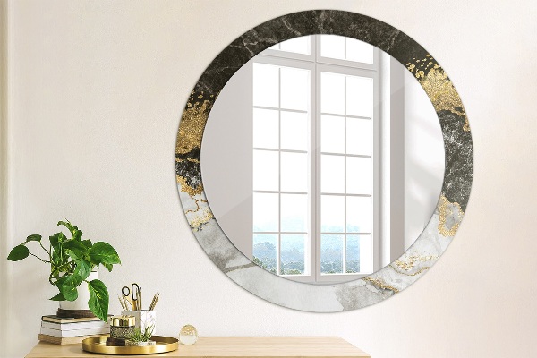 Round decorative mirror Marble and gold
