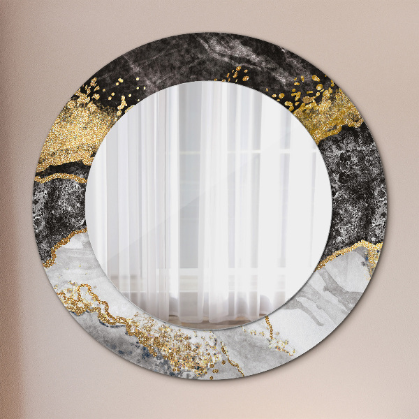 Round decorative mirror Marble and gold