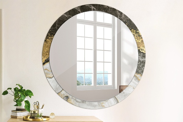 Round decorative mirror Marble and gold