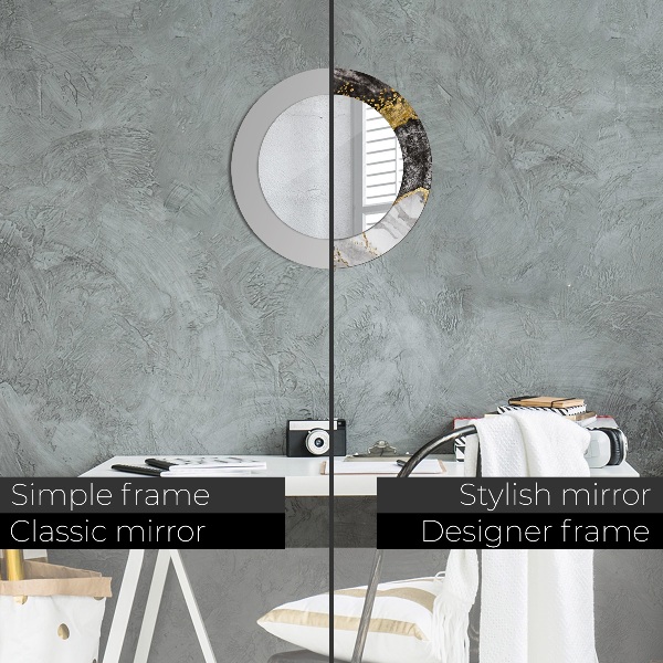 Round decorative mirror Marble and gold