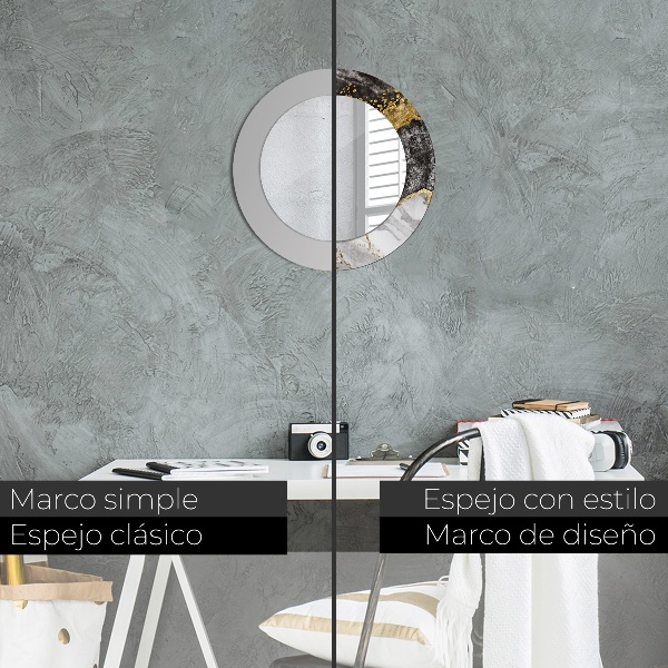 Round decorative mirror Marble and gold