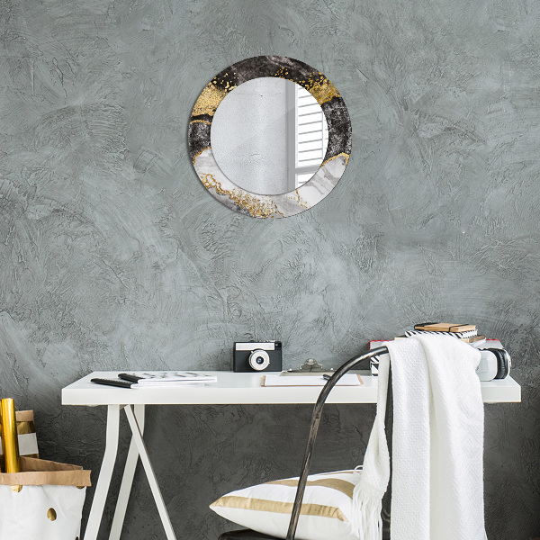 Round decorative mirror Marble and gold