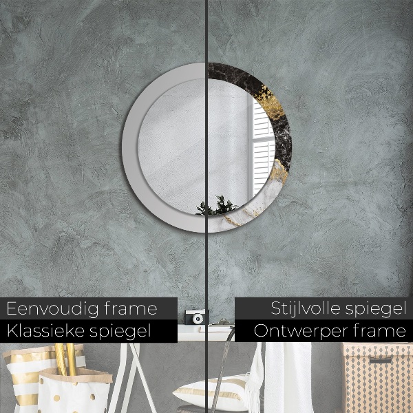 Round decorative mirror Marble and gold