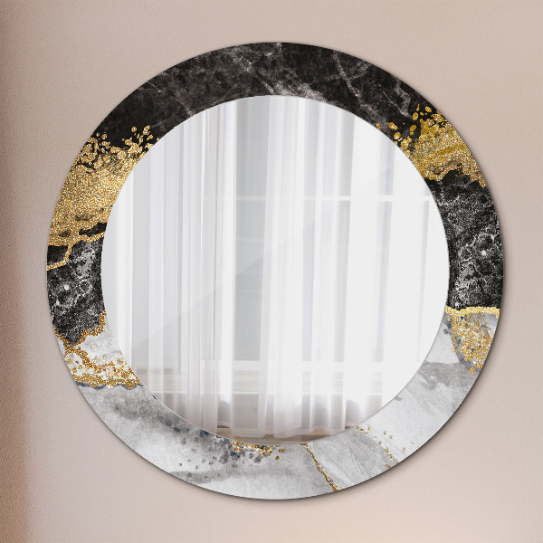 Round decorative mirror Marble and gold