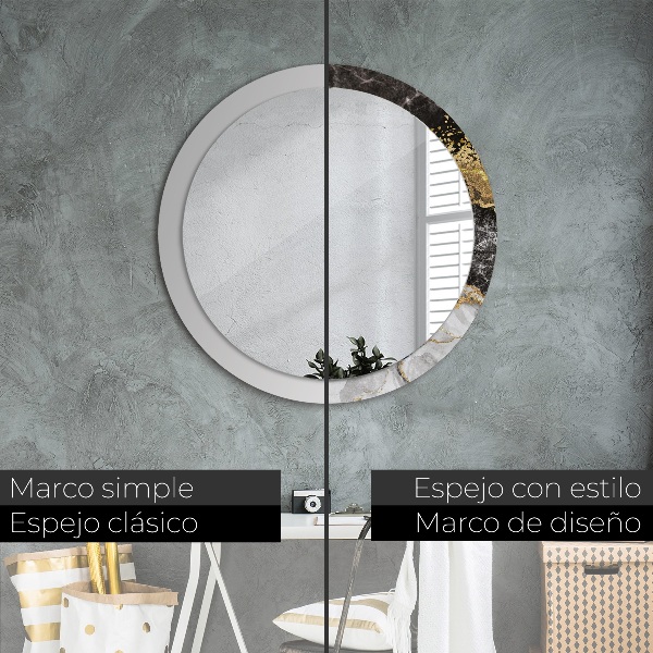 Round decorative mirror Marble and gold