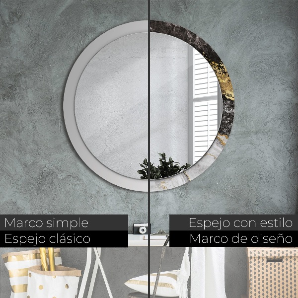 Round decorative mirror Marble and gold