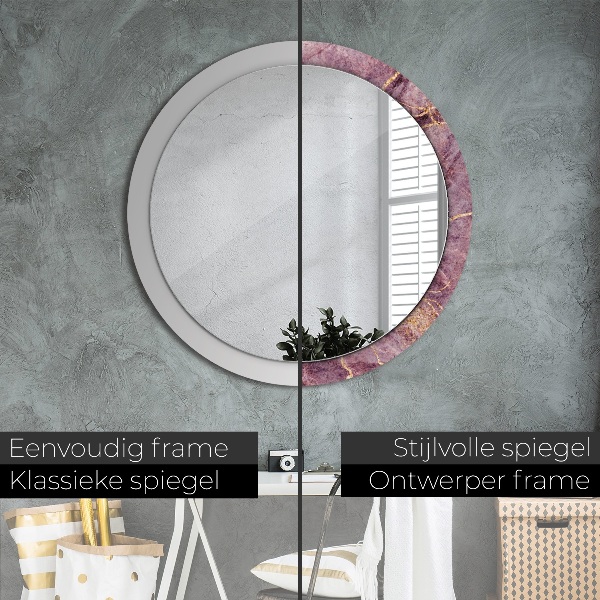 Round decorative mirror Marble with the addition of gold