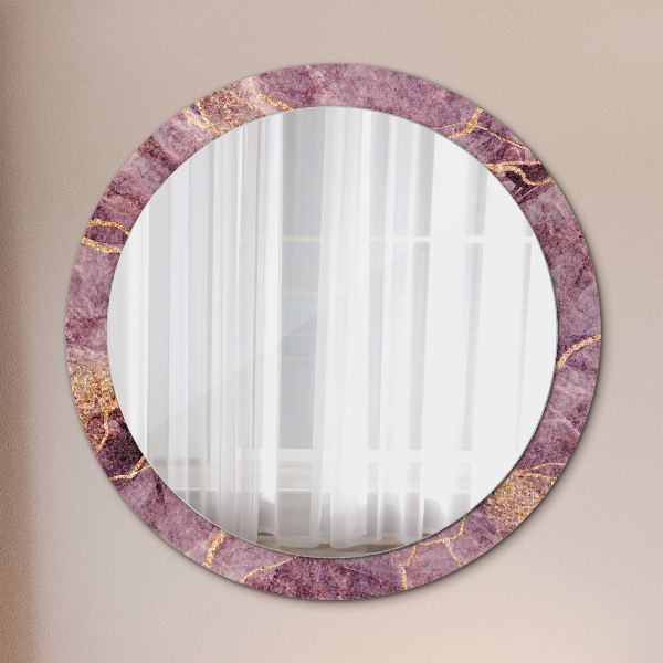 Round decorative mirror Marble with the addition of gold