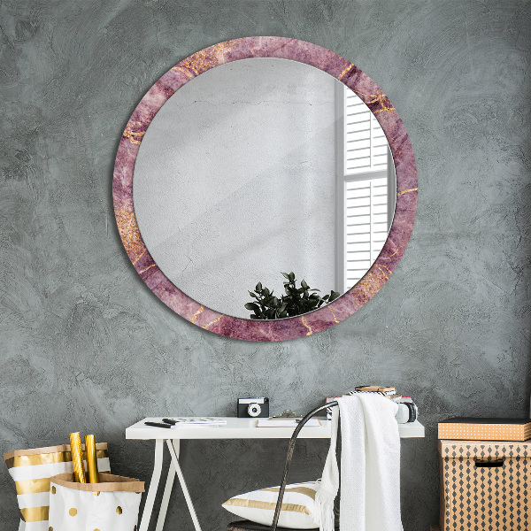 Round decorative mirror Marble with the addition of gold