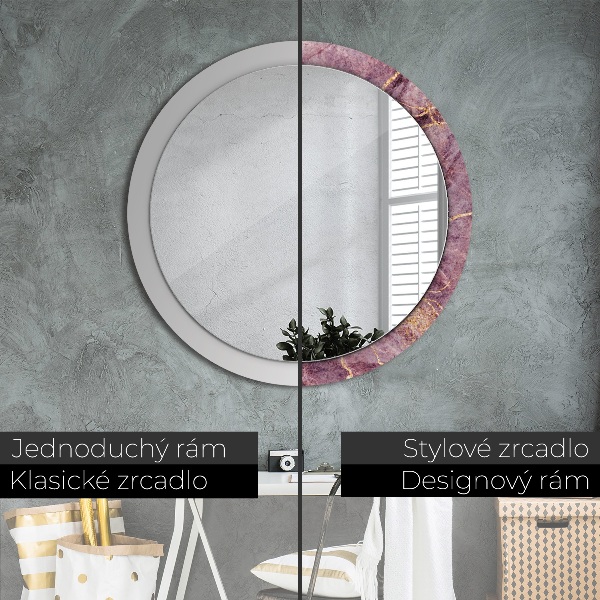 Round decorative mirror Marble with the addition of gold