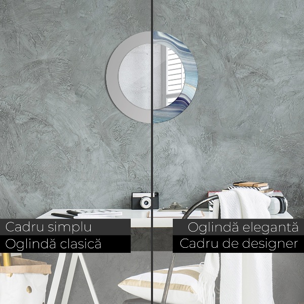 Round decorative mirror Blue marble