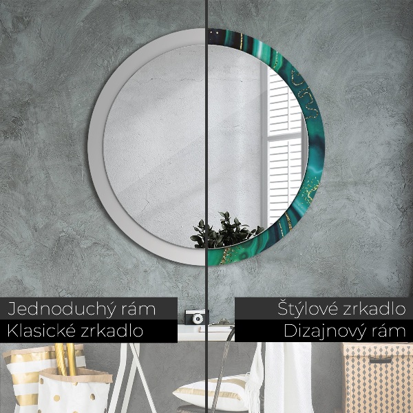 Round wall mirror decor Emerald marble