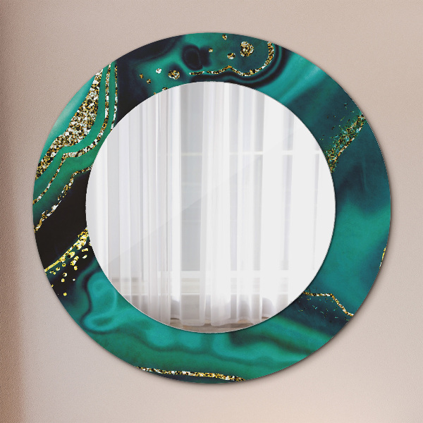 Round wall mirror decor Emerald marble