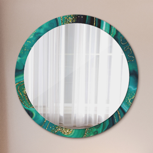 Round wall mirror decor Emerald marble
