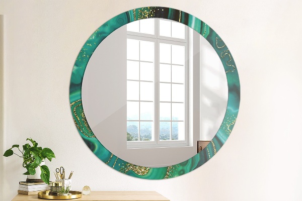 Round wall mirror decor Emerald marble