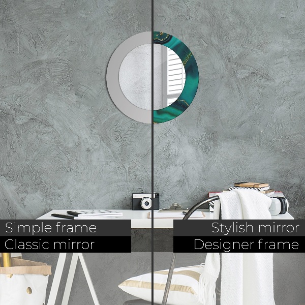 Round wall mirror decor Emerald marble