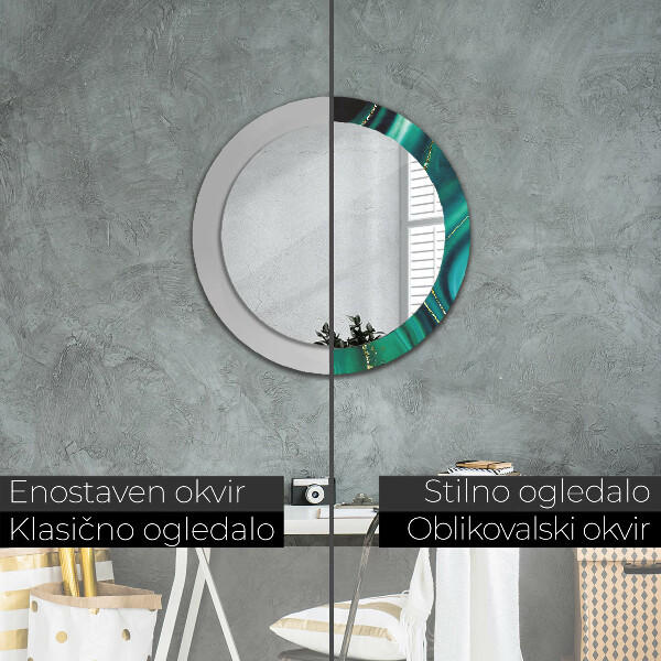 Round wall mirror decor Emerald marble